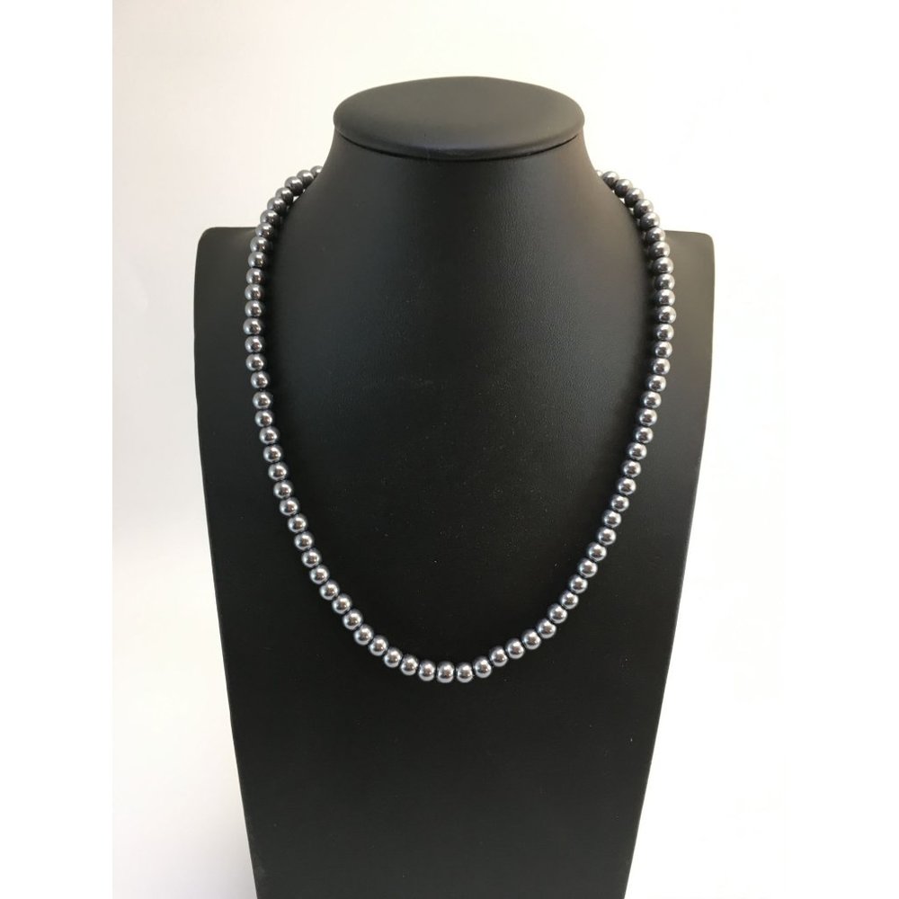 Handmade Faux Tahitian Pearl Necklace Gunmetal Gray - Picture 2 of 4